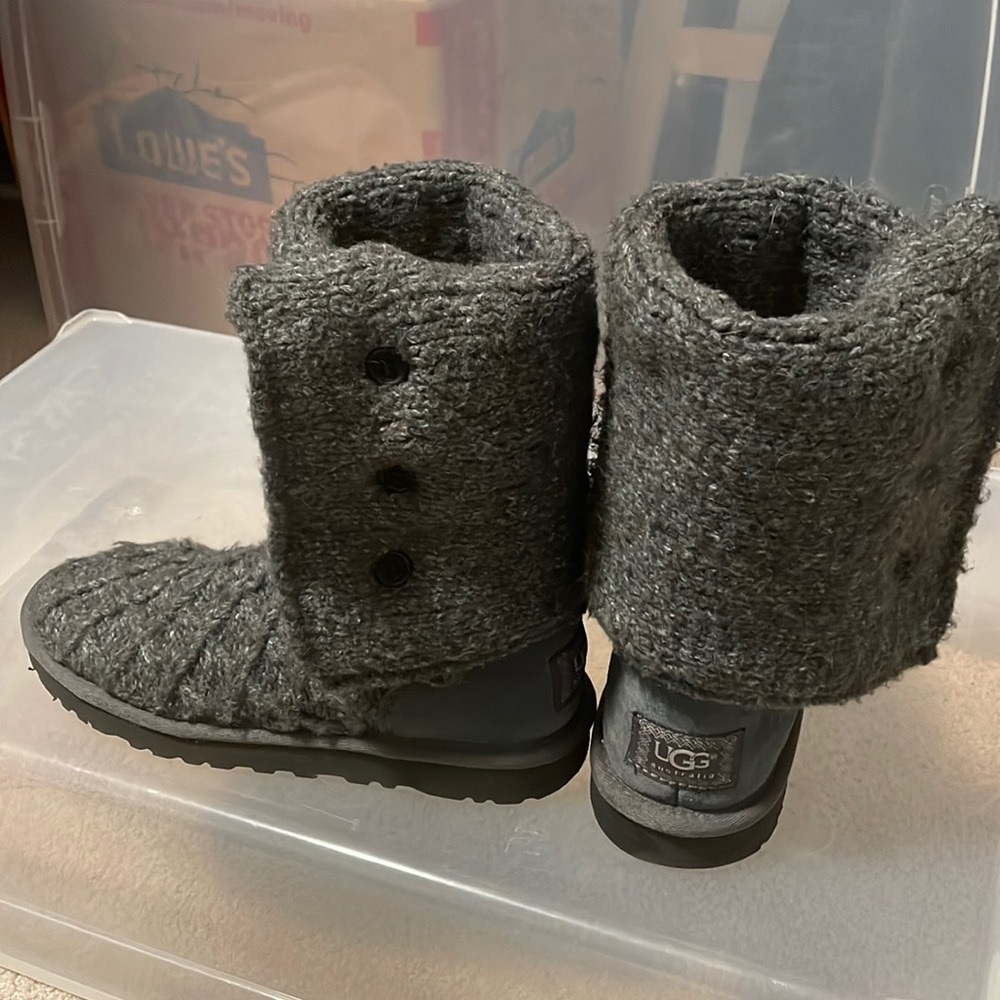 UGG Grey Knit Boots 7